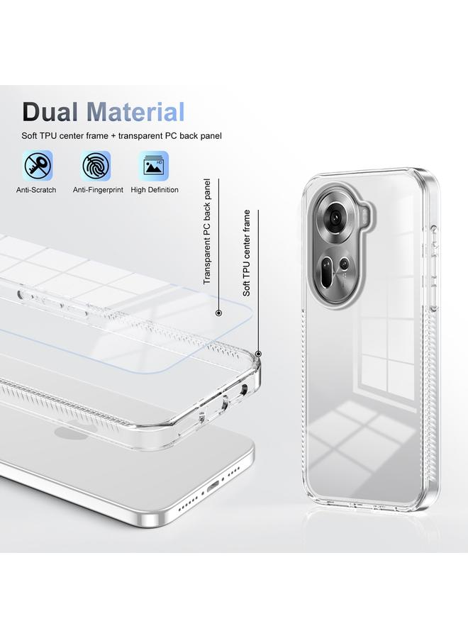 S-TOP Case For OPPO Reno11 5G Global Anti-slip Clear Acrylic Hybrid TPU Phone Case - Image 3