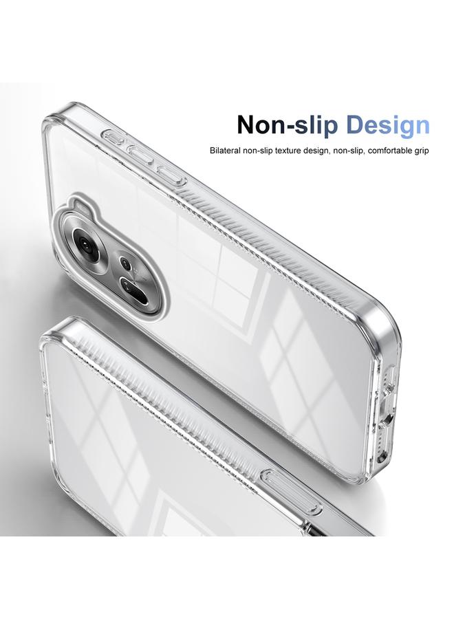 S-TOP Case For OPPO Reno11 5G Global Anti-slip Clear Acrylic Hybrid TPU Phone Case - Image 4