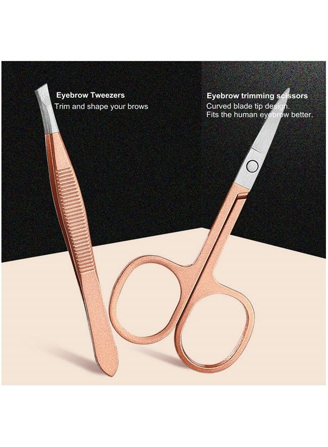 Erkangsm Professional Manicure Pedicure Stainless Set - Erkangsm 18 in 1 Manicure Pedicure Grooming Kit,Nail Clippers,Toenails Scissors,Ear Pick,Nail Tools with PU Leather Travel Case (Pink) - Image 4