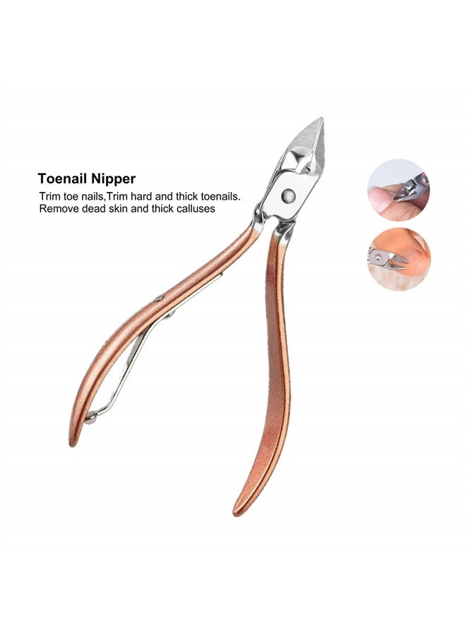 Erkangsm Professional Manicure Pedicure Stainless Set - Erkangsm 18 in 1 Manicure Pedicure Grooming Kit,Nail Clippers,Toenails Scissors,Ear Pick,Nail Tools with PU Leather Travel Case (Pink) - Image 5