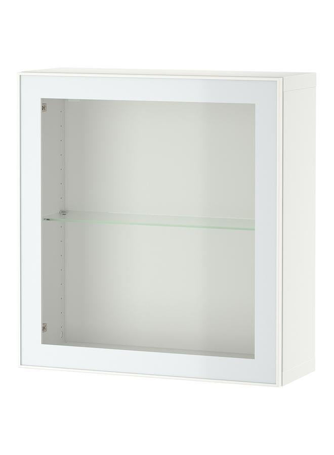 Zaboon Wall-mounted cabinet combination, white Glassvik/white/light green clear glass, 60x22x64 cm - Image 1