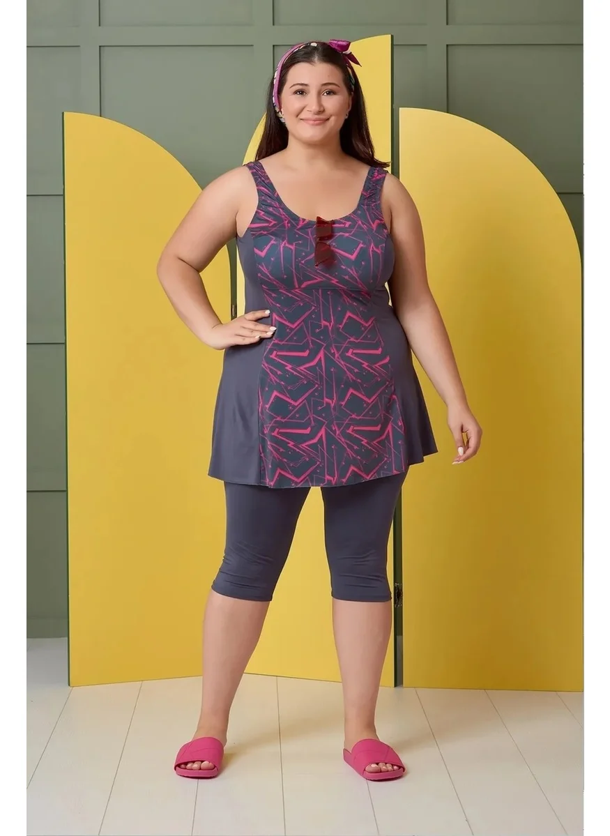 Swana Plus Size Patterned Shorts and Leggings