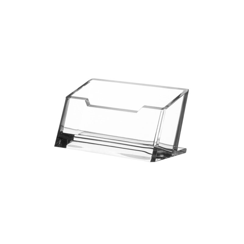 Kantek حامل بطاقات الأعمال الشفاف من كانتيك، يتسع لـ 80 بطاقة عمل، 4.1" × 1.9" × 2.1"، قاعدة غير قابلة للانزلاق، ملحق مكتبي، عرض مكتبي - Image 1