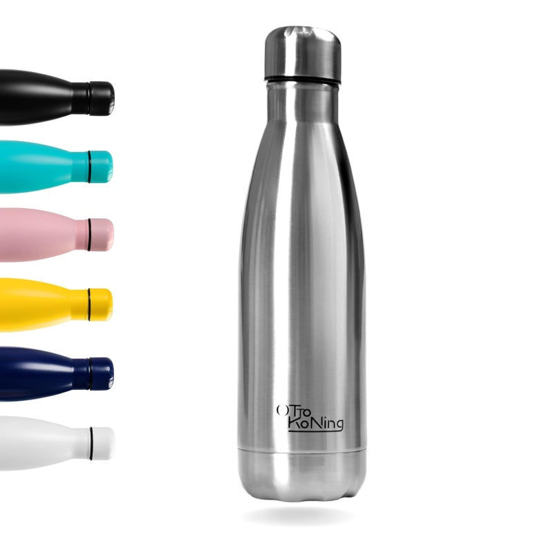 Stainless Steel Water Bottle 500ml Otto Koning Double Wall Vacuum Insulated Water Bottle For Hot  Cold Drinks Keeps Cold Drinks 24 Hours and Hot Drinks 12 Hours Leakproof Thermos Bottle BPA Free