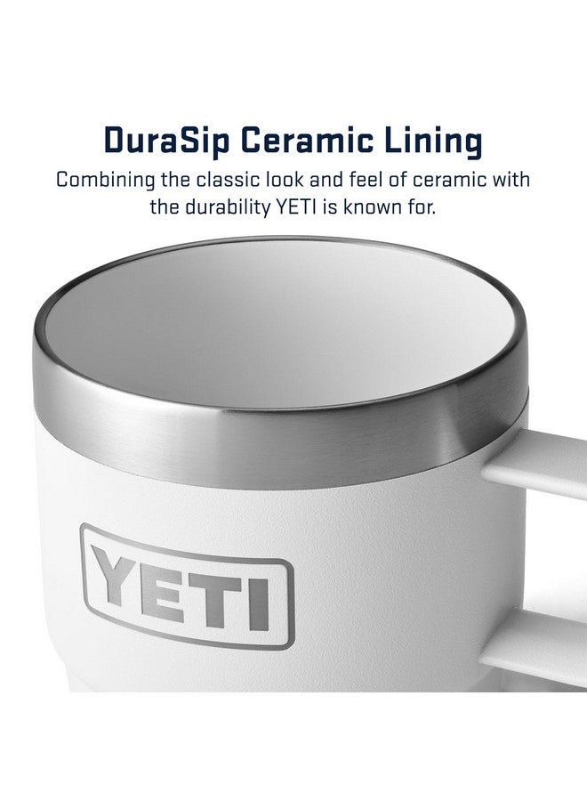 YETI كوب ييتي رامبلر سعة 6 أونصات قابل للتكديس، من الفولاذ المقاوم للصدأ، معزول بالفراغ لكوب الإسبريسو/القهوة، عبوة 2، أبيض - Image 3