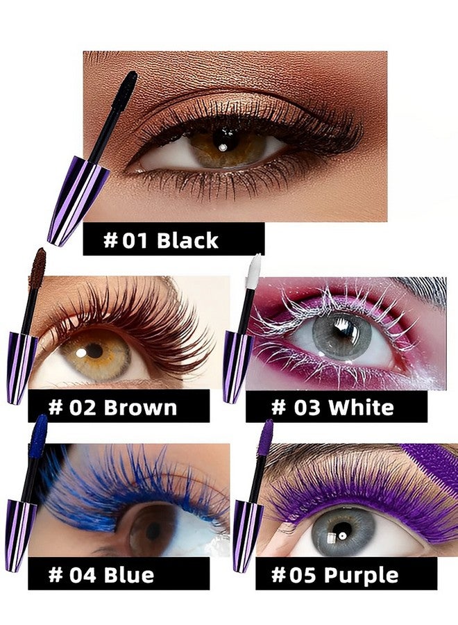 LYSdefeu 5D Purple Mascara Volume and Length -1Pcs Waterproof Smudge-Proof Color Mascara for Eyelashes, Volumizing Curling Defining Eye Lashes, Longwear Fiber Colored Mascara for Women Girl Eye Makeup - Image 5
