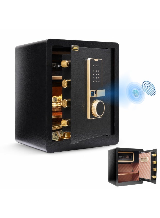 Dayi Fingerprint Security Safe Box 38×31×45CM,Large Home Security Safe Anti-Theft Biometric Safe with Dual Alarm System, Semiconductor Sensor & 4 AA Batteries | Home Office Money Jewelry Security Safe - Image 1