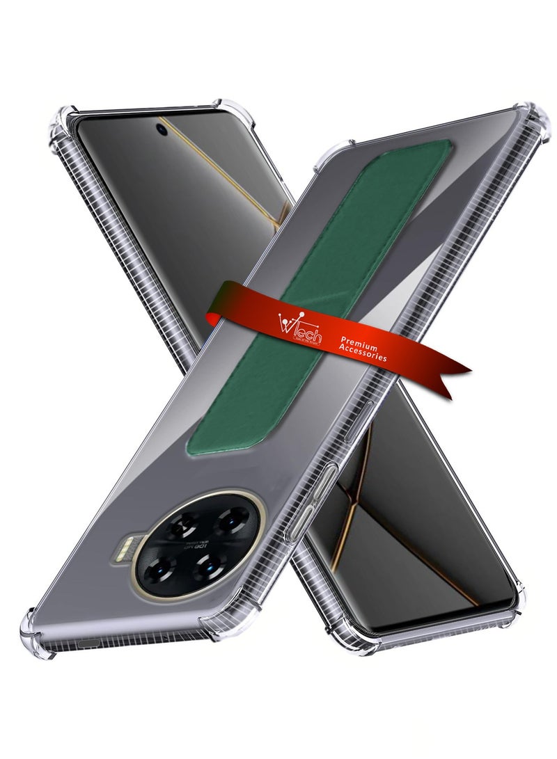 Wtech TPU Hand Grip Air Pillow Case Cover For Tecno Spark 20 Pro+ / Spark 20 Pro Plus 4G 2023 Clear/Dark Green - Image 1