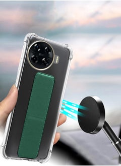 Wtech TPU Hand Grip Air Pillow Case Cover For Tecno Spark 20 Pro+ / Spark 20 Pro Plus 4G 2023 Clear/Dark Green  - Image 4
