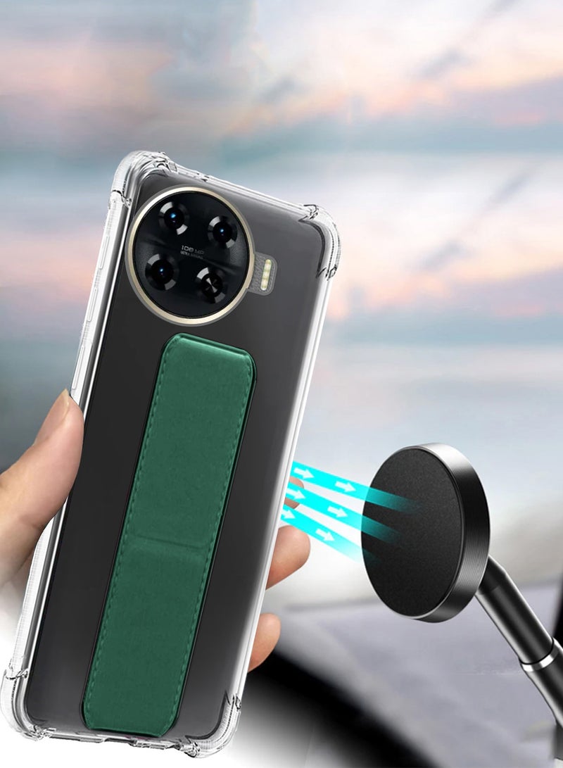 Wtech TPU Hand Grip Air Pillow Case Cover For Tecno Spark 20 Pro+ / Spark 20 Pro Plus 4G 2023 Clear/Dark Green - Image 4