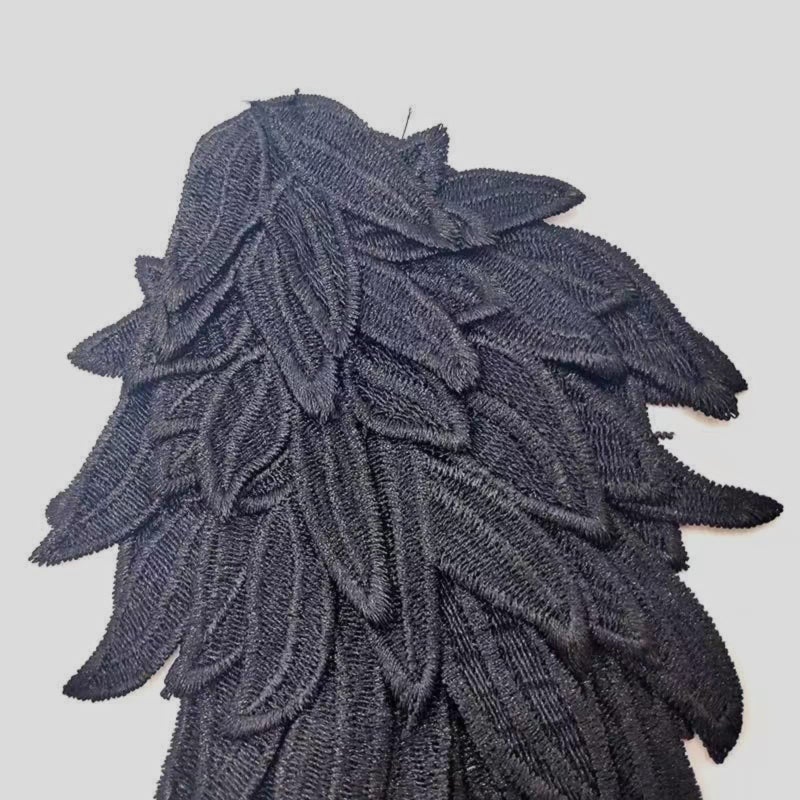 JRYYR Angel Wing Applique, Embroidered Wings, Silver Appliques for Dresses,Shoulder Applique 1 Pair (Silver Gray) - Image 4