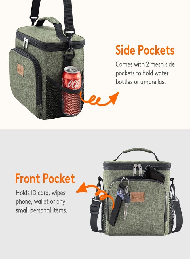 Lifewit Insulated Lunch Bag for Men, Thermal Lunch Box for Women Cool Bag, Reusable Leakproof Lunch Tote Bag with Adjustable Shoulder Strap for Adult for Work/Picnic/Beach, Dark Green 9L - Image 5