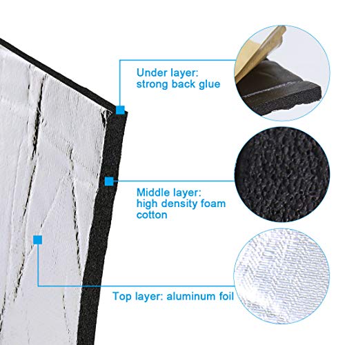 uxcell 394mil 10mm 16.36sqft Car Block Heat Sound Absorption Deadener Insulation Mat 60"x40" for Car - Image 3