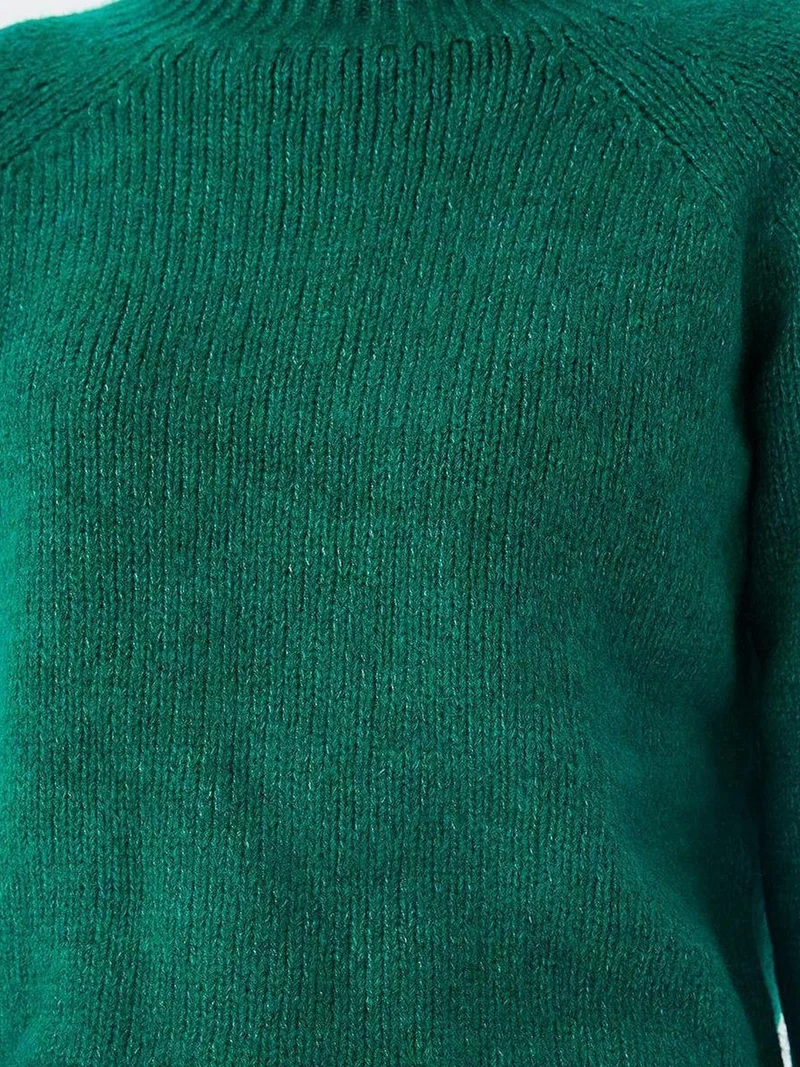 Mixray Green MIXRAY Women's Cropped Textured Knit Sweater for Women | Best Price UAE