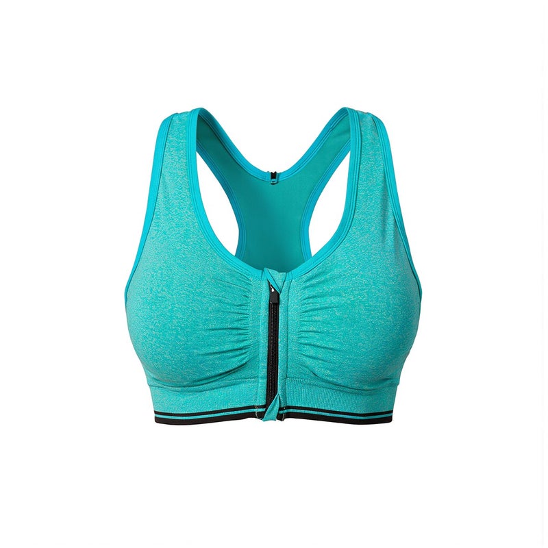 Heavy Duty Sports Bra Front Zipper Long Lasting Wash Resistant No Deform Black XL - Image 1