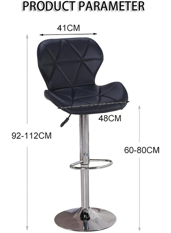 GoldenLike  مقعد بار، كراسي بار قابلة لتعديل الارتفاع، كرسي مطبخ دوار 360 درجة، كرسي طعام، كراسي عصرية على شكل جزيرة مع مسند ظهر ومسند للقدمين لجزيرة المطبخ المنزلية - Image 3