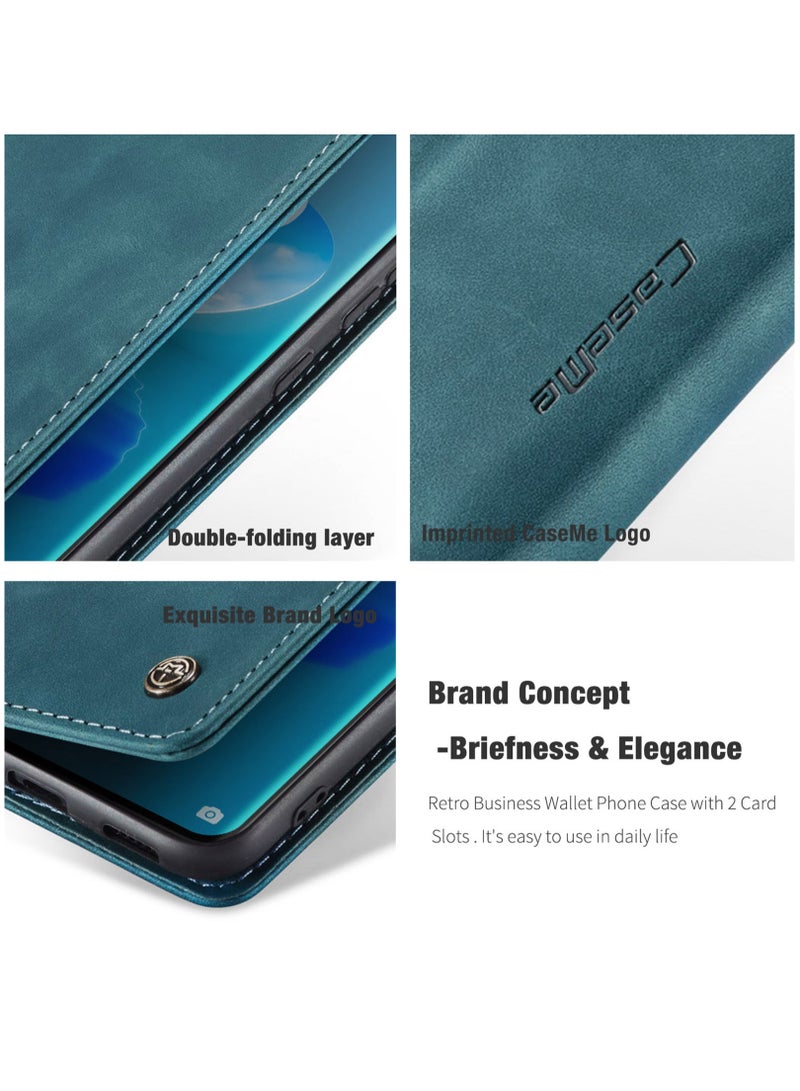 CaseMe Huawei P50 Pro Case Wallet, for Huawei P50 Pro Wallet Case Book Folding Flip Folio Case with Magnetic Kickstand Card Slots Protective Cover - Green - Image 3