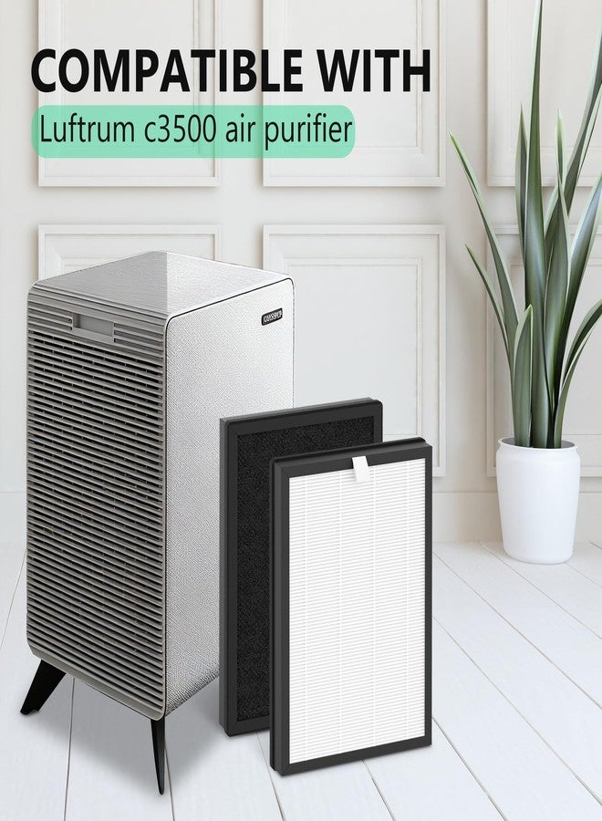 FMDZFL C3500 Replacement Filter Compatible with LUFTRUM C3500 and C3500 WiFi Air Purifier, H13 True HEPA Filtration Activated Carbon Filter (4 Pack-4 Filters) - Image 2