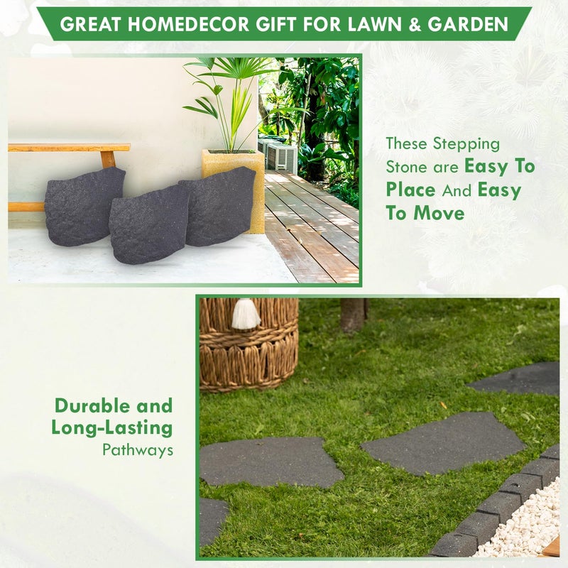 Sharpex Combo 3 Rubber Stepping Stones for Garden Natural Grey Design Decorative Walkway for Outdoor Pathway, Lawn, Yard, Home, Landscaping Perfect Personalized Stepping Stones (3) - Image 5