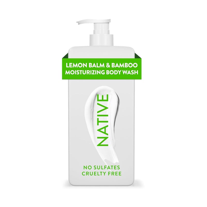 Native Moisturizing Body Wash Contains Naturally Derived Ingredients For Women Men Sulfate Paraben Dye Free Leaving Skin Soft and Hydrated Lemon Balm Bamboo 18 oz - Image 1
