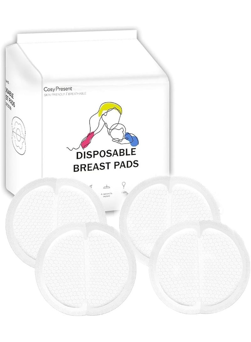 100pcs Breast Pads Stay Dry Disposable Nursing Breast Pads Soft and Super Absorbent Breast Pads Leakproof Design Nipple covers for Breast Feeding Each Individual Packaging - Image 1