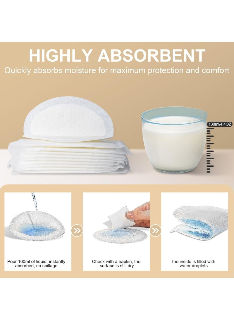 100pcs Breast Pads Stay Dry Disposable Nursing Breast Pads Soft and Super Absorbent Breast Pads Leakproof Design Nipple covers for Breast Feeding Each Individual Packaging - Image 2