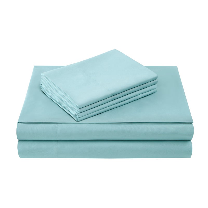 Comfort Spaces CS20-0118 Microfiber Set 14" Deep Pocket, Wrinkle Resistant All Around Elastic-Year-Round Cozy Bedding Sheet,6 pcs, Matching Pillow Cases, Queen, Aqua - Image 2