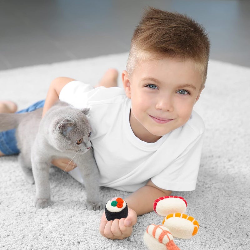 Glaciart One ألعاب قطط من نوع “Glaciart One Wool Sushi” مع نبات النيبت | ألعاب لطيفة تعزز التفاعل وتخفف من الملل، وتشجع القطط على ممارسة الرياضة والاستكشاف واللعب | محشية بنبات النيبت العضوي لتهدئة القطط أو تقليل قلقها. - Image 4