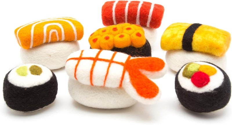 Glaciart One ألعاب قطط من نوع “Glaciart One Wool Sushi” مع نبات النيبت | ألعاب لطيفة تعزز التفاعل وتخفف من الملل، وتشجع القطط على ممارسة الرياضة والاستكشاف واللعب | محشية بنبات النيبت العضوي لتهدئة القطط أو تقليل قلقها. - Image 1