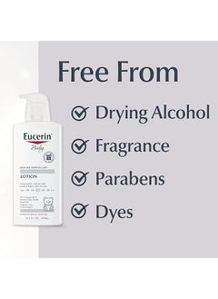 Eucerin Baby Body Lotion Hypoallergenic And Fragrance Free Safe For Everyday Use On Sensitive Skin White  - Image 5