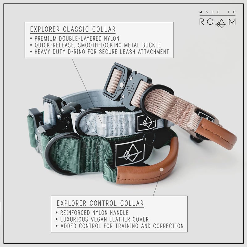 Roam Made to ROAM Premium Dog Collar - Adjustable Heavy Duty Nylon Collar with Quick-Release Metal Buckle (Washington Rain, Classic Size 0) - Image 3
