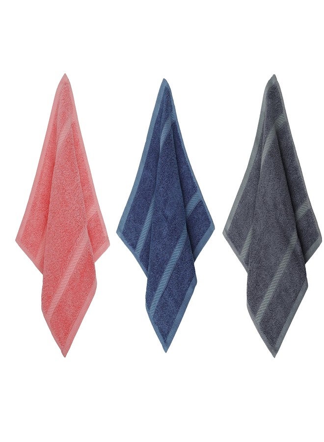 Velve 100% Bamboo Face Towel | Ultra Soft, Absorbent & Quick Dry Towels for Facewash, Gym, Travel, Sports | Suitable for Sensitive Skin | Pocket Size & Easy to Carry | Set of 3-Royal Blue, Grey, Pink - Image 2