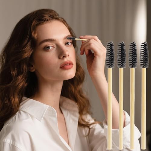 MyAoKuE-UP 100pcs Mascara Wands Disposable Lash Brushes for Eyelash Extension Supplies Makeup Applicator Tool, Blue/Pink - Image 3