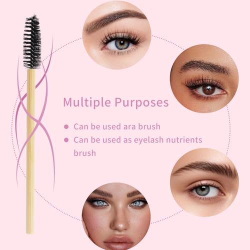 MyAoKuE-UP 100pcs Mascara Wands Disposable Lash Brushes for Eyelash Extension Supplies Makeup Applicator Tool, Blue/Pink - Image 4