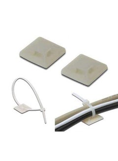 Immech Immech Nylon Cable Zip Tie Mounts SelfAdhesive Tie Mount for Wire Alightment Arrangement DIY Works 25mm X 25mm Pack of 100 Pc  - Image 2