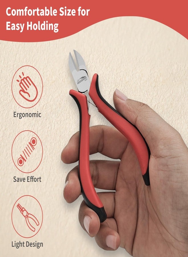 HOUSERAN Wire Cutters 4"-5 Pack Side Cutters for Jewelry Making with Spring Loaded for DIY, Craft, Repairing - Image 3