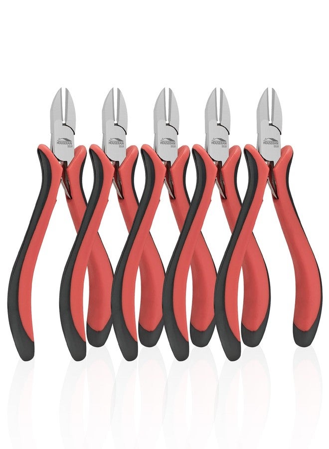 HOUSERAN Wire Cutters 4"-5 Pack Side Cutters for Jewelry Making with Spring Loaded for DIY, Craft, Repairing - Image 1