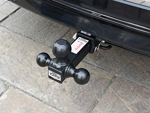 TOPTOW Trailer Hitch Tri-Ball Hitch Ball Mount with 1-7/8", 2" and 2-5/16" Black Tow Balls, Fits for 2-inch Hitch Receivers - Image 4