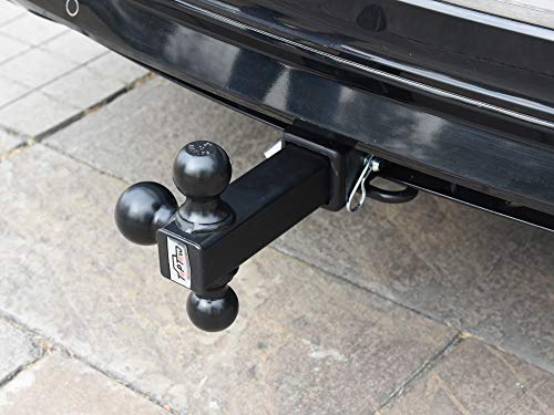 TOPTOW Trailer Hitch Tri-Ball Hitch Ball Mount with 1-7/8", 2" and 2-5/16" Black Tow Balls, Fits for 2-inch Hitch Receivers - Image 3