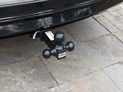 TOPTOW Trailer Hitch Tri-Ball Hitch Ball Mount with 1-7/8", 2" and 2-5/16" Black Tow Balls, Fits for 2-inch Hitch Receivers - Image 2