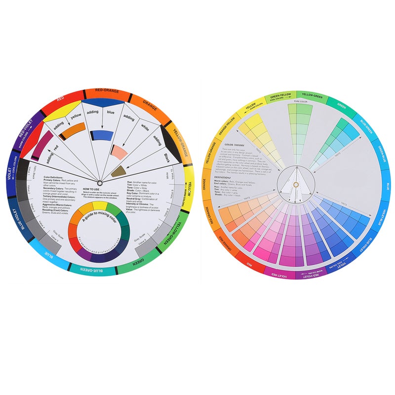 2pcs Tattoo Color Wheel Pigment Color Wheel Mixing Guide Tattoo Accessory - Image 1