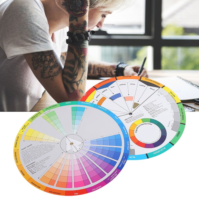 2pcs Tattoo Color Wheel Pigment Color Wheel Mixing Guide Tattoo Accessory - Image 4