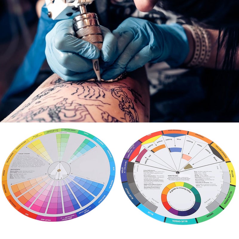 2pcs Tattoo Color Wheel Pigment Color Wheel Mixing Guide Tattoo Accessory - Image 5