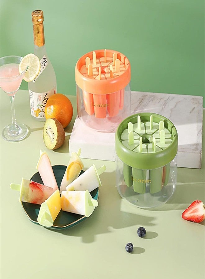 SENTAVIL Plastic Round 8 Pcs Ice Mould Bpa-Free, Reusable Homemade Popsicle Candy Molds Boxes Easy Release (1 Pc, Multi Color), 13L x11H Cm - Image 5