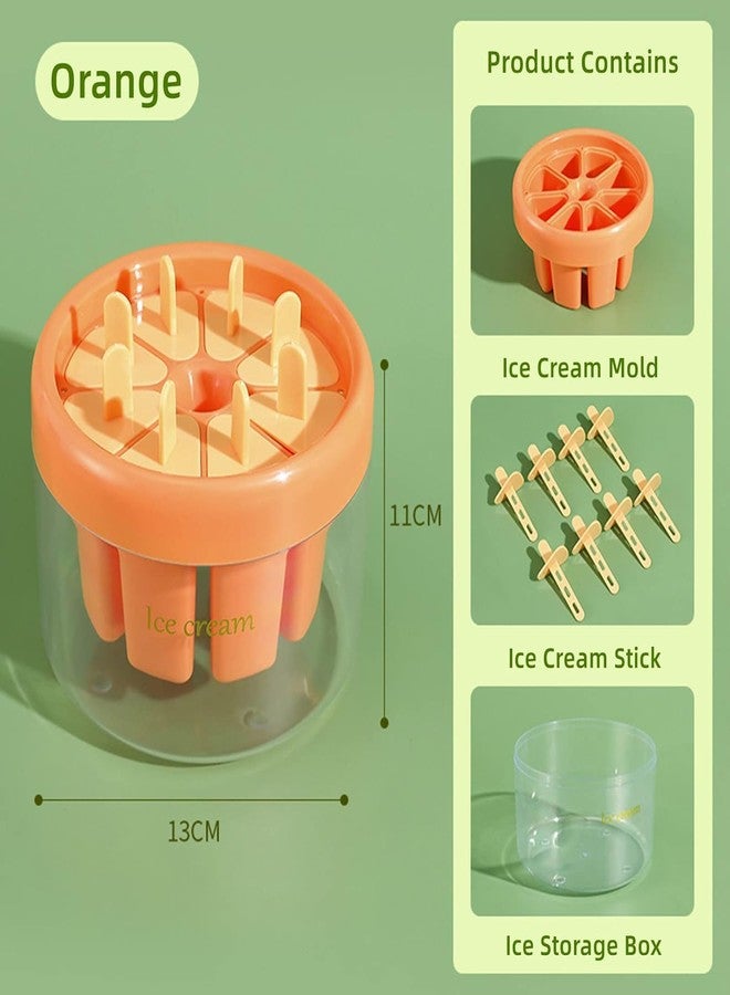SENTAVIL Plastic Round 8 Pcs Ice Mould Bpa-Free, Reusable Homemade Popsicle Candy Molds Boxes Easy Release (1 Pc, Multi Color), 13L x11H Cm - Image 4