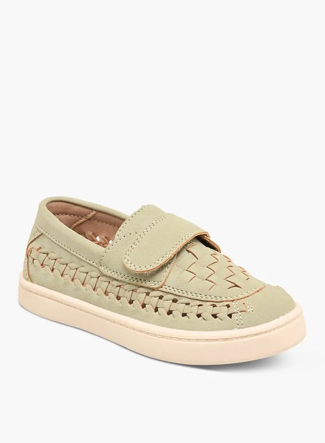 جونيورز Boys Textured Slip-On Loafers