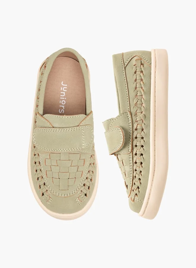 جونيورز Boys Textured Slip-On Loafers