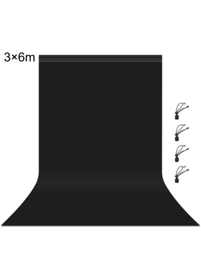 PULUZ PULUZ 3m x 6m Photography Background Thickness Photo Studio Background Cloth Backdrop (Black)  - Image 1