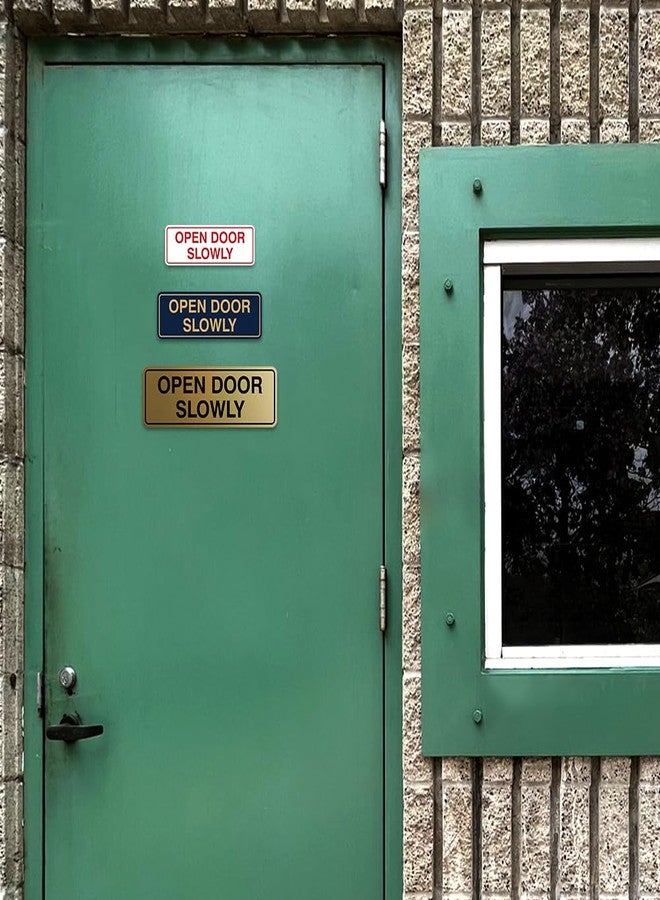 All Quality Standard Open Door Slowly Door/Wall Sign - Silver - Small 1 Pack - Image 2