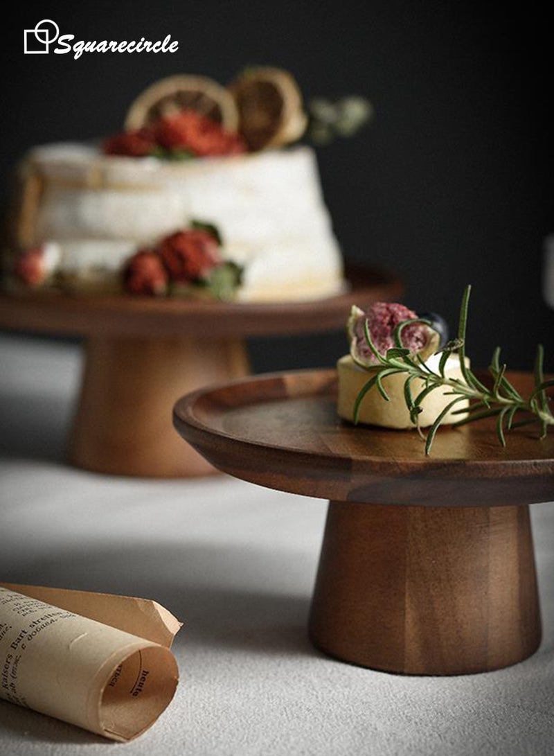 Squarecircle Wooden Cake Stand with Clear Acrylic Dome Cover – Dessert Display Tray for Cakes, Pastries & Sweets - Image 4